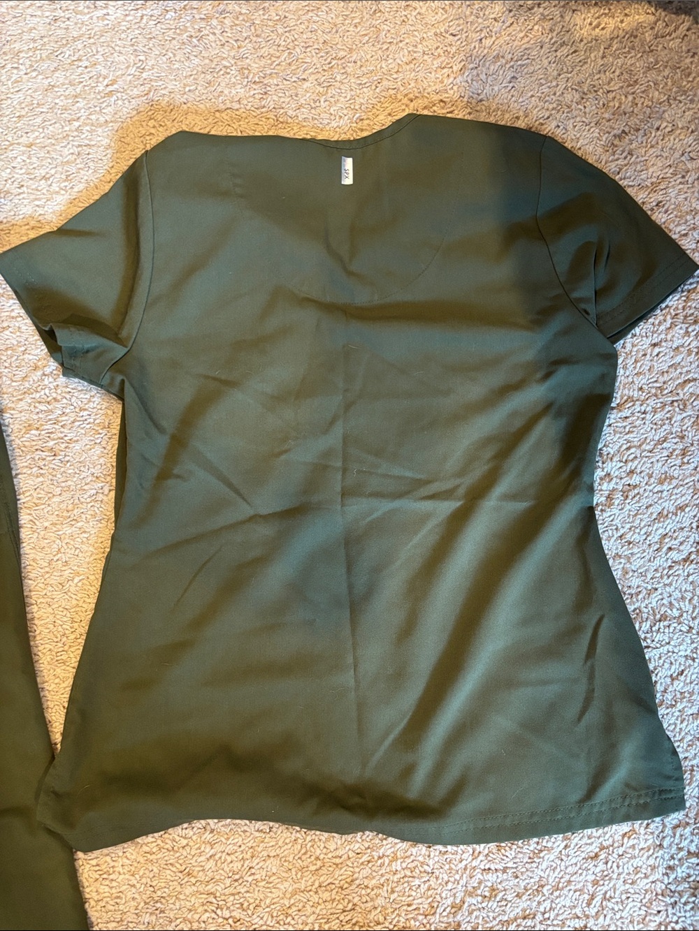 XS OLIVE GREEN Spandex Stretch Women's Scrub Set - Picture 2 of 4